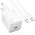 Мережевий зарядний пристрій Hoco N40 Mighty 1C PD20W + кабель Type-C to Type-C - White: фото 1 з 5