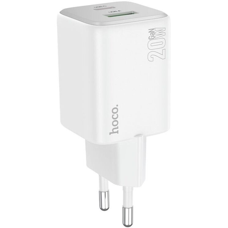 Сетевое зарядное устройство Hoco N41 PD20W+QC3.0 + кабель Type-C to Lightning - White: фото 2 из 6