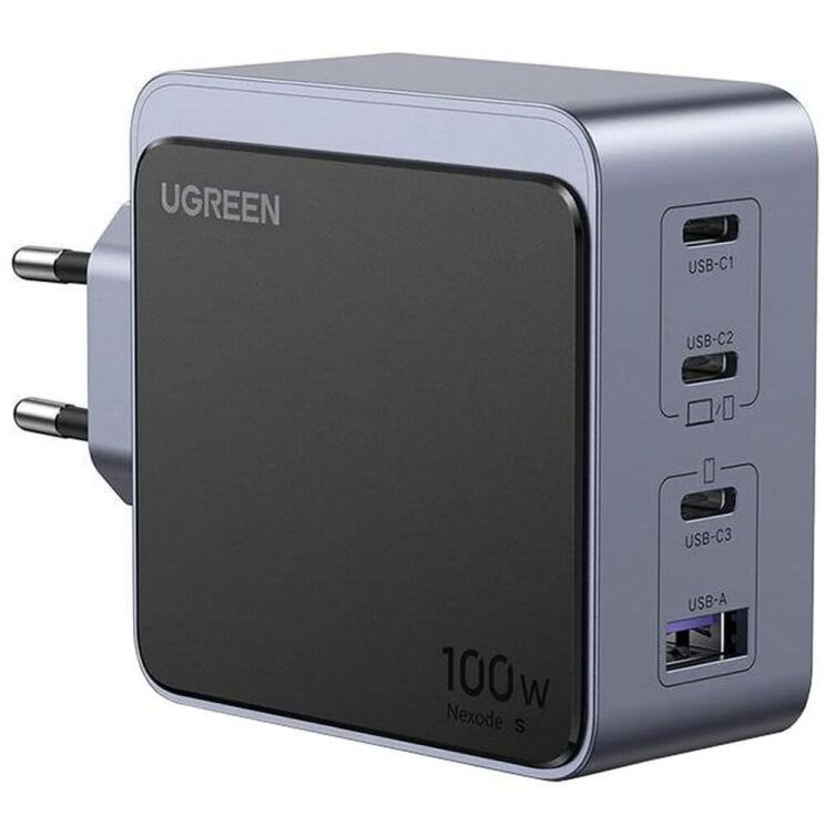 Сетевое зарядное устройство UGREEN X565 Nexode Air GaN 100W 3Type-C + USB (35043) - Space Gray: фото 1 из 8