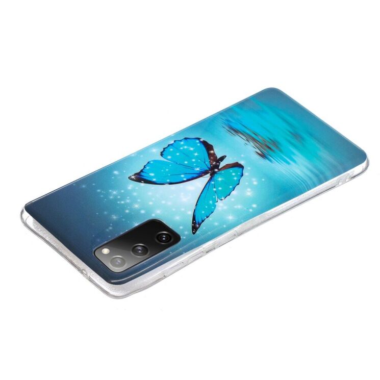 Силиконовый (TPU) чехол Deexe LumiCase для Samsung Galaxy S20 FE (G780) - Blue Butterfly: фото 5 из 5