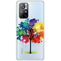 Силиконовый (TPU) чехол Deexe Pretty Glossy для Xiaomi Poco M4 Pro 5G / Redmi Note 11 (Chinese version) - Colorful Tree: фото 1 из 4