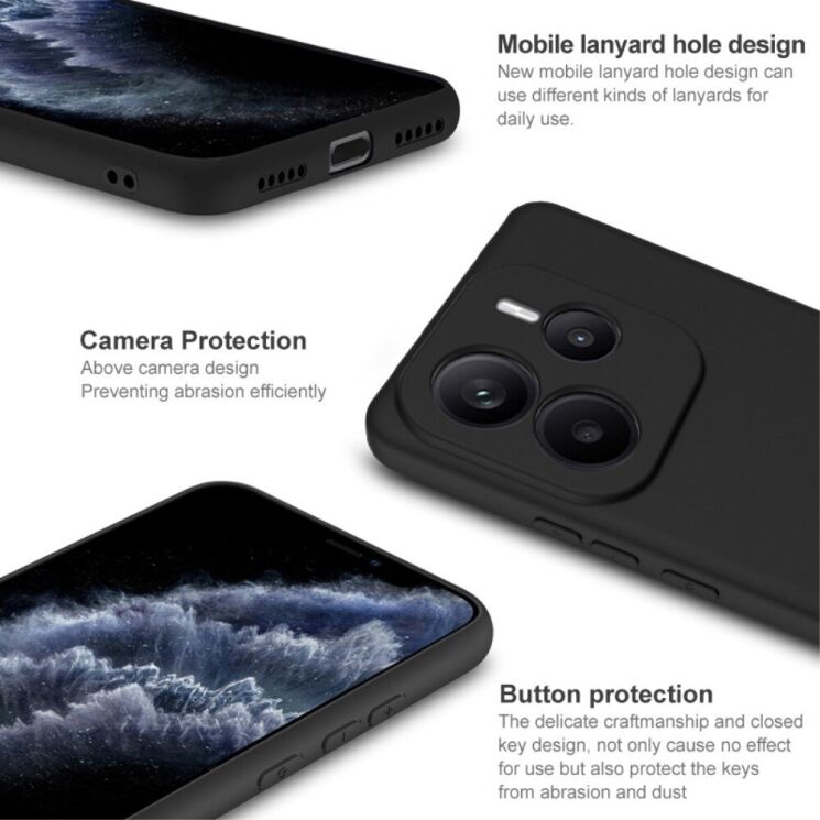 Силиконовый (TPU) чехол IMAK UC-3 Series для Xiaomi Redmi Note 14 5G - Black: фото 8 из 11