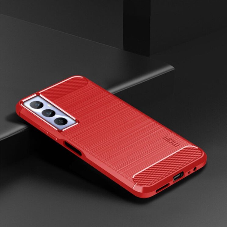 Силиконовый (TPU) чехол MOFI Carbon Fiber для Realme C65 - Red: фото 2 из 10