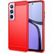 Силиконовый (TPU) чехол MOFI Carbon Fiber для Realme C65 - Red (353905R). Фото 1 из 10