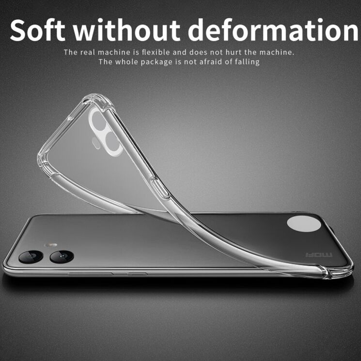 Силиконовый (TPU) чехол MOFI Thin Guard для Nothing CMF Phone 1 - Transparent: фото 4 из 11