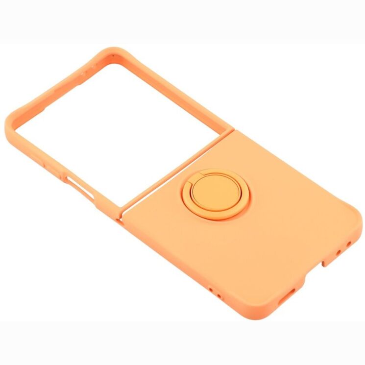 Силиконовый (TPU) чехол с кольцом Deexe Color Shell (FF) для Samsung Galaxy Flip 8 - Orange: фото 4 из 5