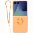 Силиконовый (TPU) чехол с кольцом Deexe Color Shell (FF) для Samsung Galaxy Flip 8 - Orange (423529O)