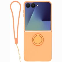 Силиконовый (TPU) чехол с кольцом Deexe Color Shell (FF) для Samsung Galaxy Flip 8 - Orange: фото 1 из 5