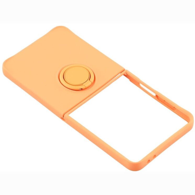 Силиконовый (TPU) чехол с кольцом Deexe Color Shell (FF) для Samsung Galaxy Flip 8 - Orange: фото 5 из 5