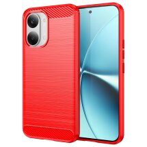 Силиконовый (TPU) чехол UniCase Carbon для Xiaomi Poco X8 Pro Max - Red: фото 1 из 8