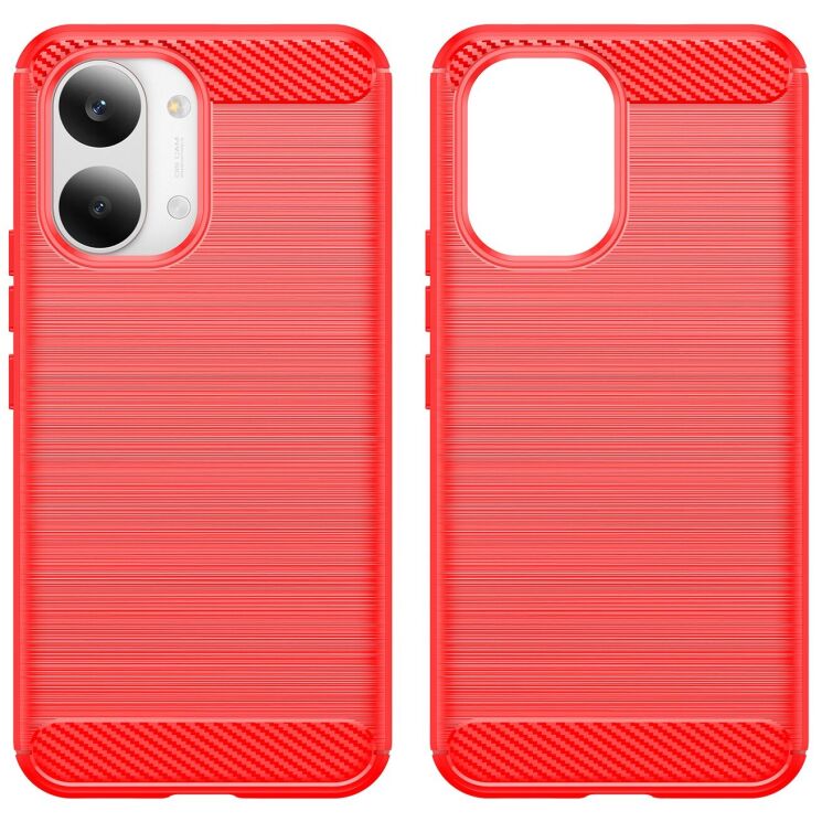 Силіконовий (TPU) чохол UniCase Carbon для Xiaomi Poco X8 Pro Max - Red: фото 2 з 8