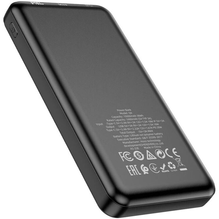 Зовнішній акумулятор Hoco Q9 PD20W + QC3.0 (10000mAh) - Black: фото 6 з 9