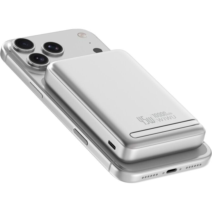 Внешний аккумулятор WiWU Wi-P090 45W (10000 mAh) - Silver: фото 3 из 11