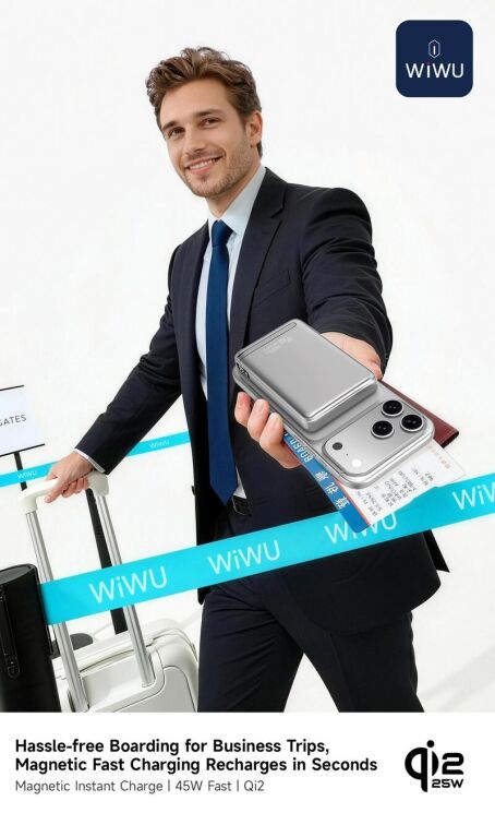 Внешний аккумулятор WiWU Wi-P090 45W (10000 mAh) - Silver: фото 7 из 11