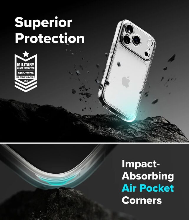 Защитный чехол Ringke Fusion для iPhone 18 Pro Max (8800380461512) - Clear (423978C) Защитный чехол Ringke Fusion для iPhone 18 Pro Max (8800380461512) - Clear: фото 10 из 19
