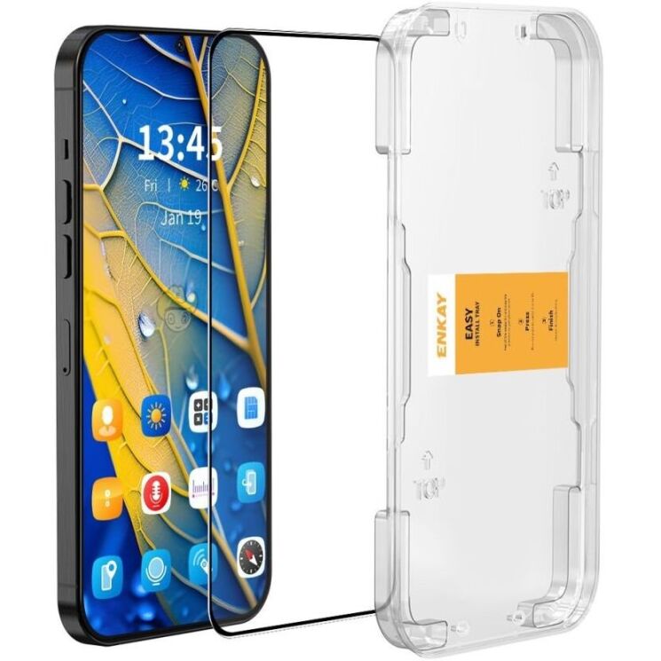Защитное стекло ENKAY Easy Install Full Glue для OPPO Reno 13 F/FS 5G - Transparent: фото 1 из 9