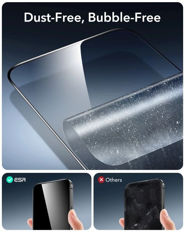 Защитное стекло ESR Armorite Full Glue для Apple iPhone 16 (4894240236031) - Black: фото 7 из 8