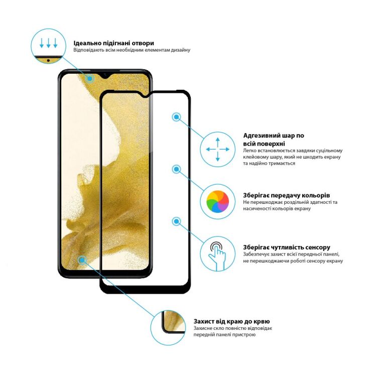 Защитное стекло Global Full Glue для Realme C35 - Black: фото 3 из 4