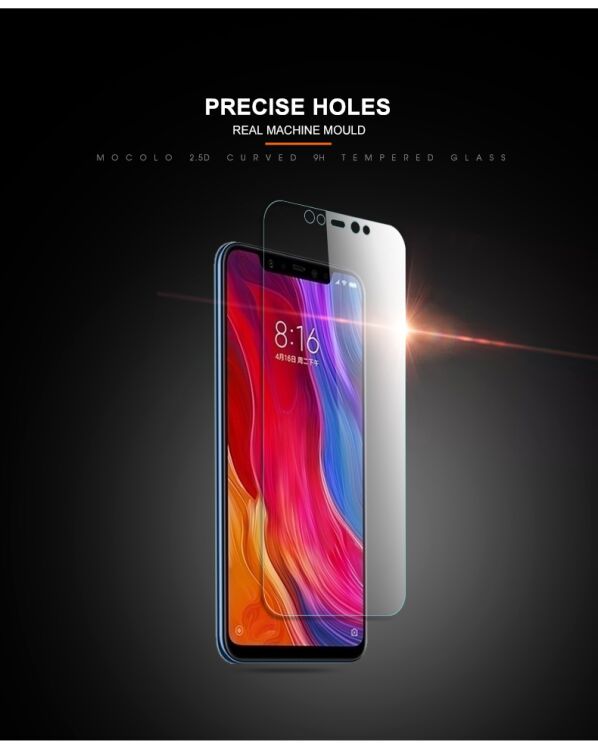 Захисне скло MOCOLO 2.5D Arc Edge для Xiaomi Mi 8 / Mi 8 Pro / Mi 8 Explorer Edition: фото 4 з 8