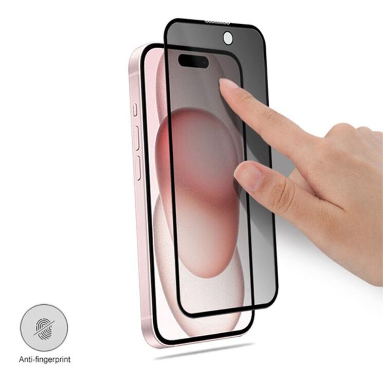 Захисне скло MOCOLO Anti-Spy для Apple iPhone 15 Plus - Black: фото 6 з 6