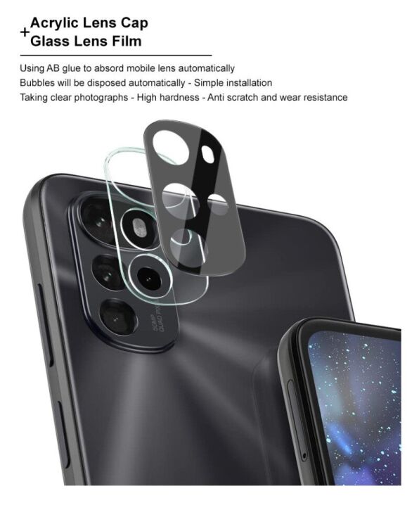 Защитное стекло на камеру Imak Black Glass Lens для Motorola Moto G22 - Black: фото 8 из 14