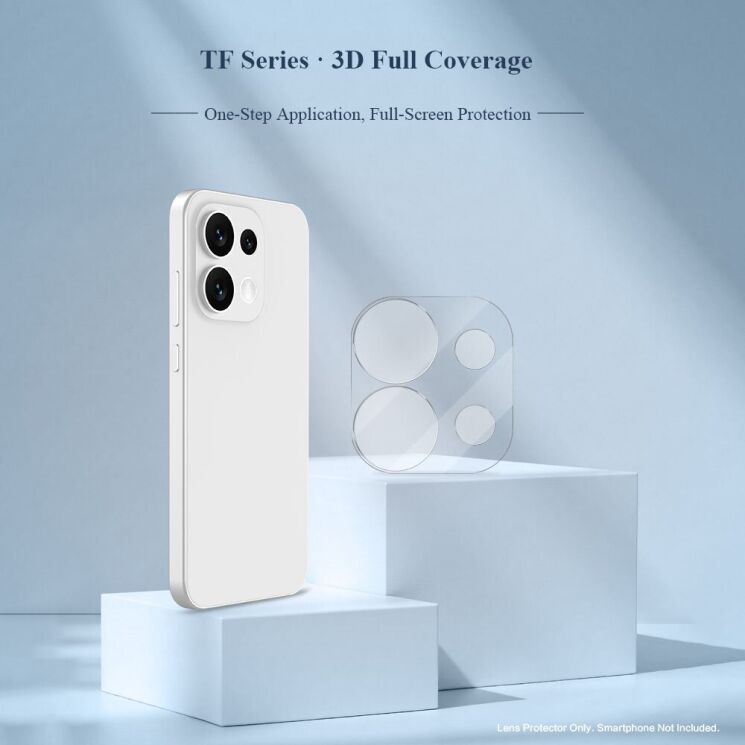 Защитное стекло на камеру LEREACH Camera Line Protector для OPPO Reno 16 F/FS - Black: фото 3 из 9