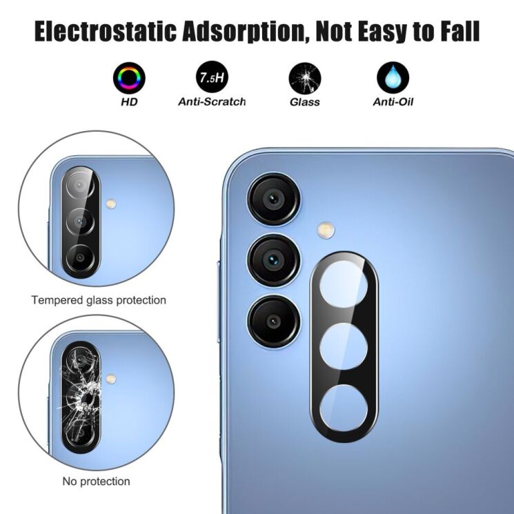 Защитное стекло на заднюю камеру Deexe Black Camera Lens для Samsung Galaxy A26 (A266) - Black: фото 3 из 4