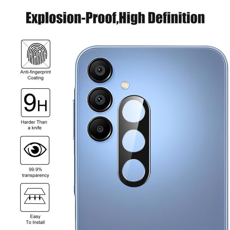 Защитное стекло на заднюю камеру Deexe Black Camera Lens для Samsung Galaxy A26 (A266) - Black: фото 4 из 4