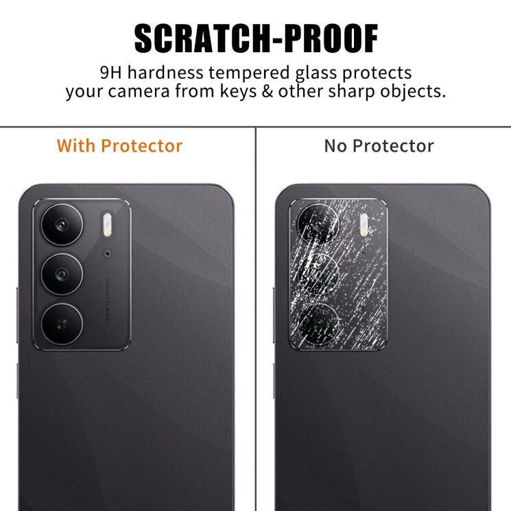 Защитное стекло на заднюю камеру Deexe Lens Protector для Realme C75: фото 4 из 5