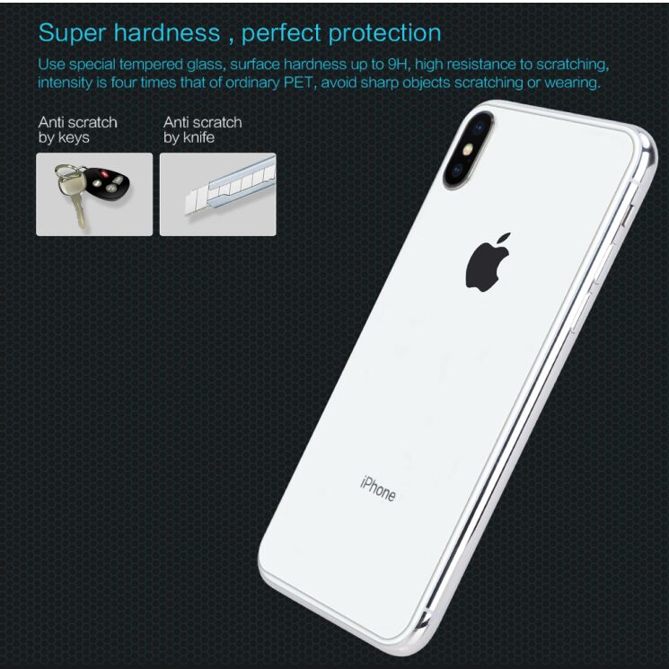 Защитное стекло на заднюю панель NILLKIN Amazing H для Apple iPhone XS Max: фото 9 из 20