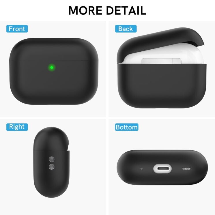Защитный чехол AHASTYLE Silicone Case для Apple AirPods Pro 2 - White: фото 6 из 7