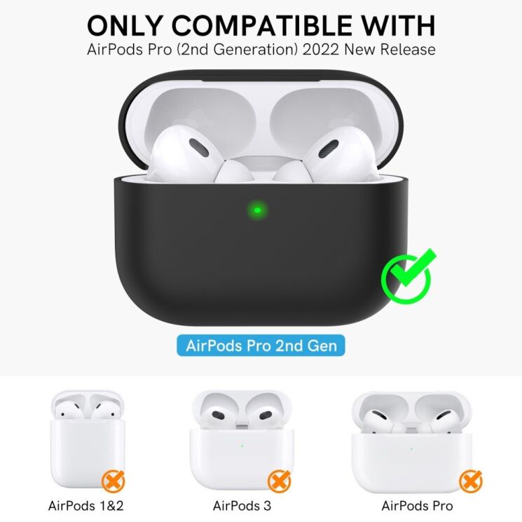 Защитный чехол AHASTYLE Silicone Case для Apple AirPods Pro 2 - White: фото 2 из 7