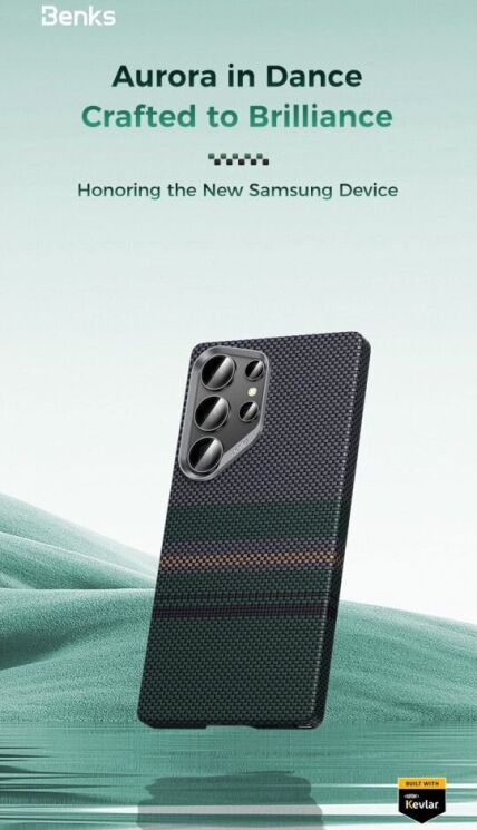 Захисний чохол BENKS Aramid Fiber для Samsung Galaxy S25 Ultra (S938) - Black: фото 9 з 11
