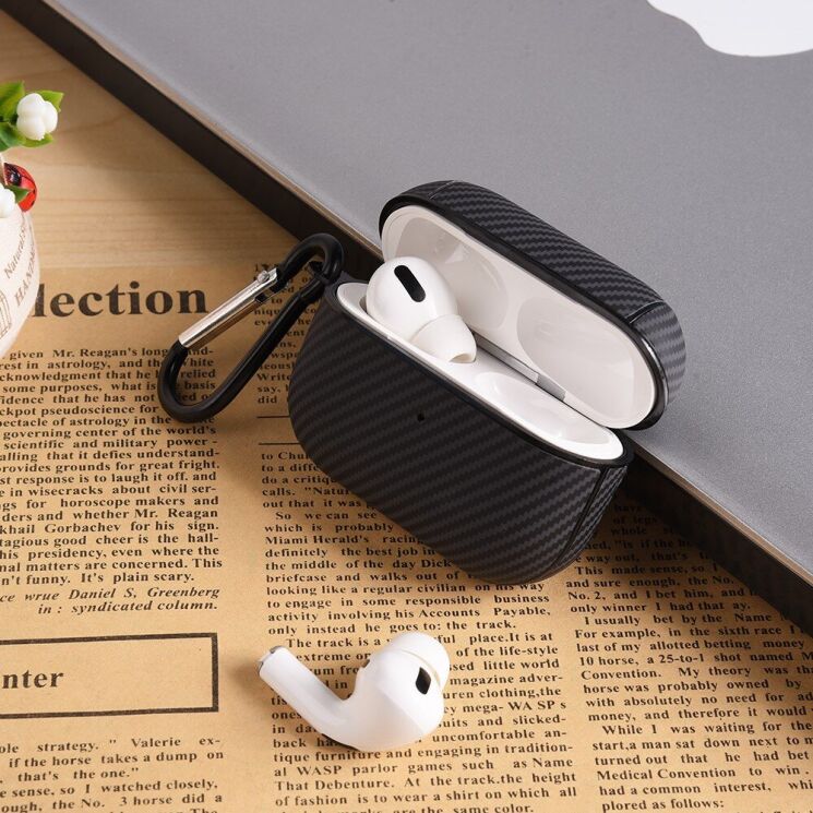 Защитный чехол Deexe Carbon Cover для Apple AirPods 3 - Black: фото 4 из 9
