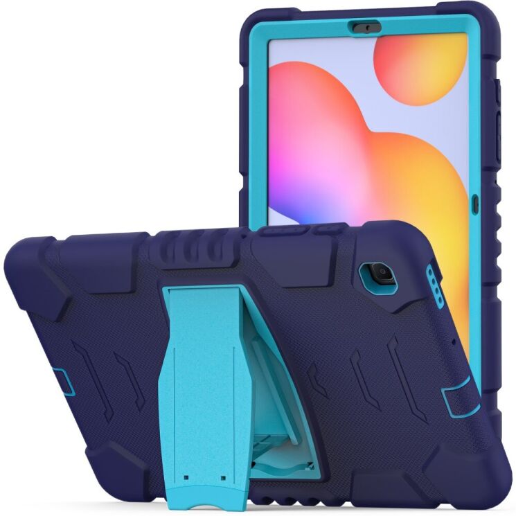 Защитный чехол Deexe Color Kickstand для Samsung Galaxy Tab S6 lite / S6 Lite (2022/2024) - Navy Blue / Blue: фото 2 из 10