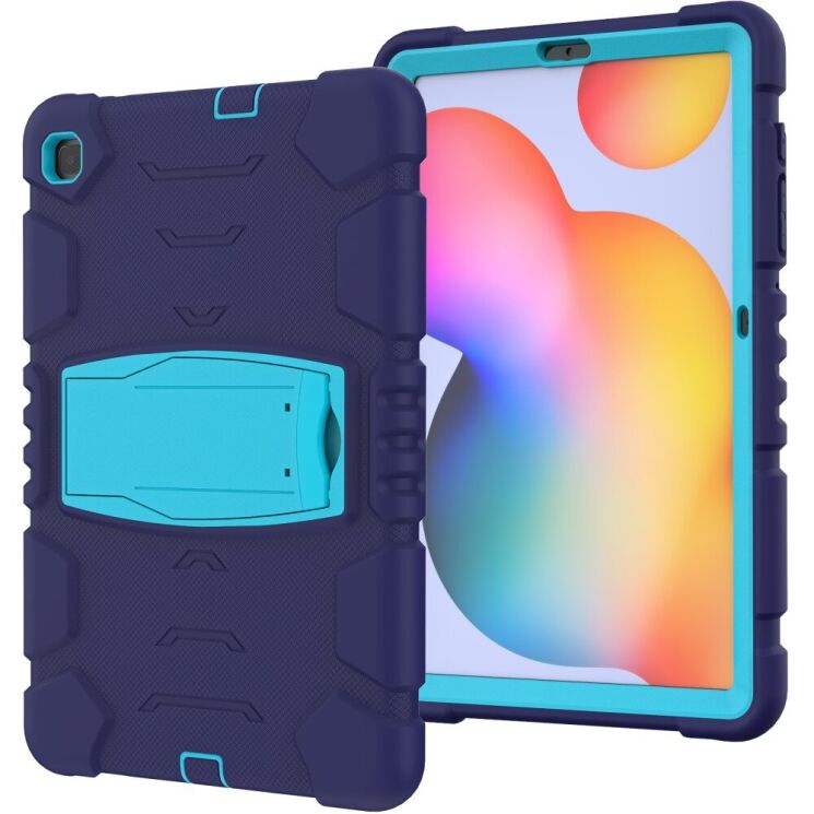 Защитный чехол Deexe Color Kickstand для Samsung Galaxy Tab S6 lite / S6 Lite (2022/2024) - Navy Blue / Blue: фото 3 из 10
