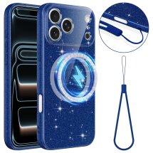 Захисний чохол Deexe Glitter Case with MagSafe для iPhone 18 Pro Max / 17 Pro Max - Blue: фото 1 з 7