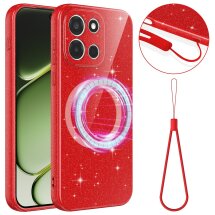 Захисний чохол Deexe Glitter Case with MagSafe для OnePlus Nord 6 - Red: фото 1 з 7
