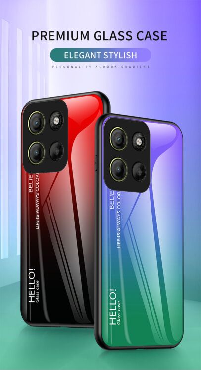 Захисний чохол Deexe Gradient Color для Motorola Moto G15 - Pink / Blue: фото 2 з 10