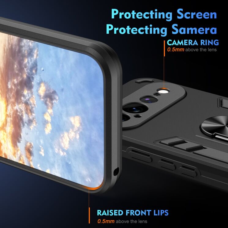 Защитный чехол Deexe Hybrid Shell для Google Pixel 11 Pro XL - Orange: фото 3 из 7