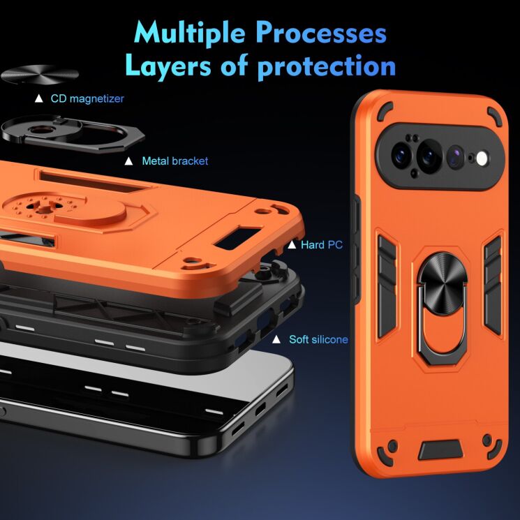 Защитный чехол Deexe Hybrid Shell для Google Pixel 11 Pro XL - Orange: фото 7 из 7