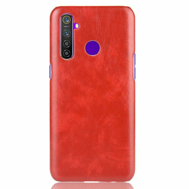 Защитный чехол Deexe Leather Back Cover для Realme 5 Pro / Realme Q - Red: фото 2 из 8