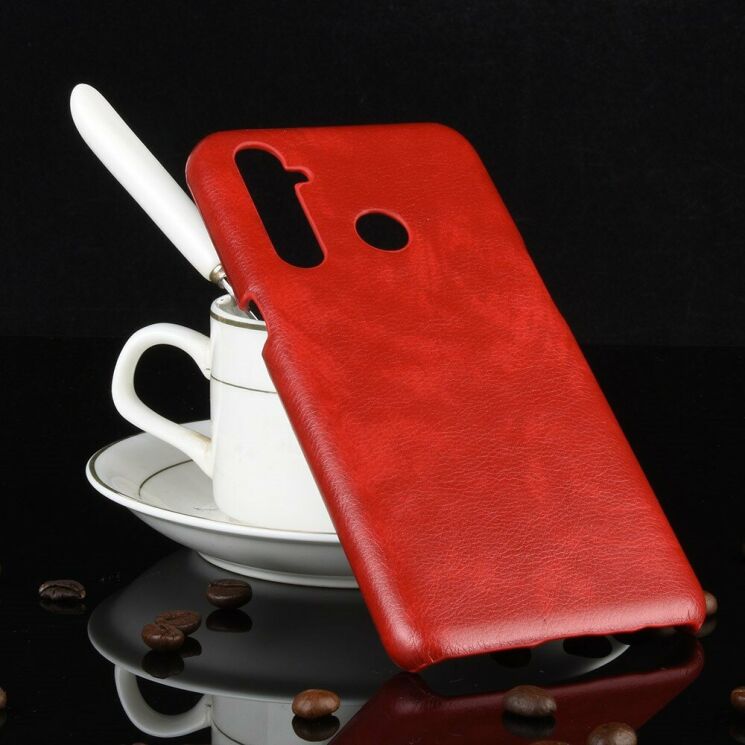 Защитный чехол Deexe Leather Back Cover для Realme 5 Pro / Realme Q - Red: фото 5 из 8