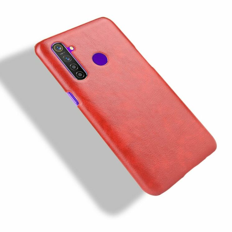 Защитный чехол Deexe Leather Back Cover для Realme 5 Pro / Realme Q - Red: фото 4 из 8