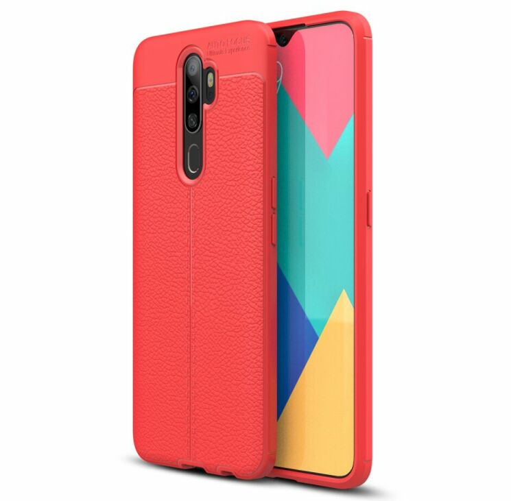 Защитный чехол Deexe Leather Cover для OPPO A5 2020 - Red: фото 1 из 9