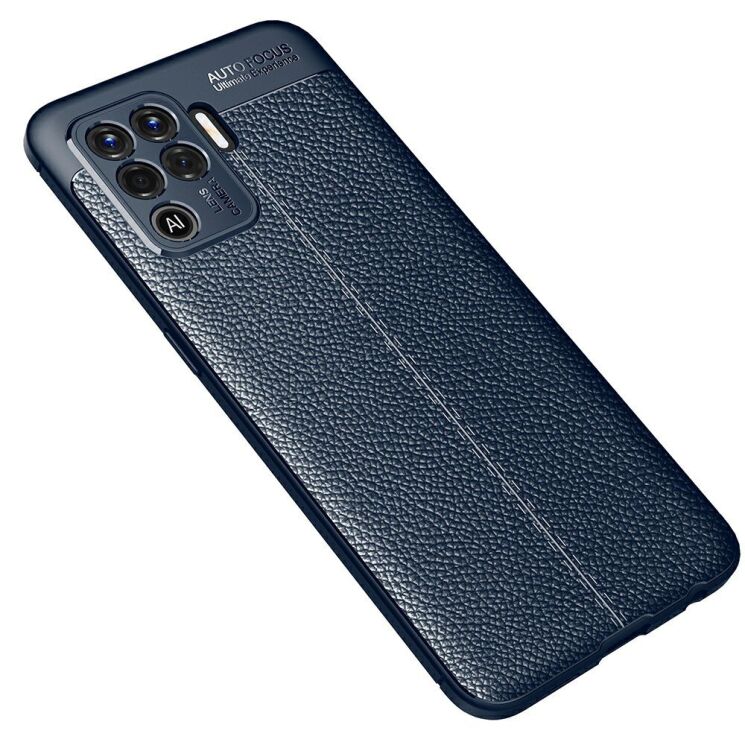 Силіконовий (TPU) чохол Deexe Leather Cover для OPPO Reno 5 Lite - Blue: фото 2 з 7