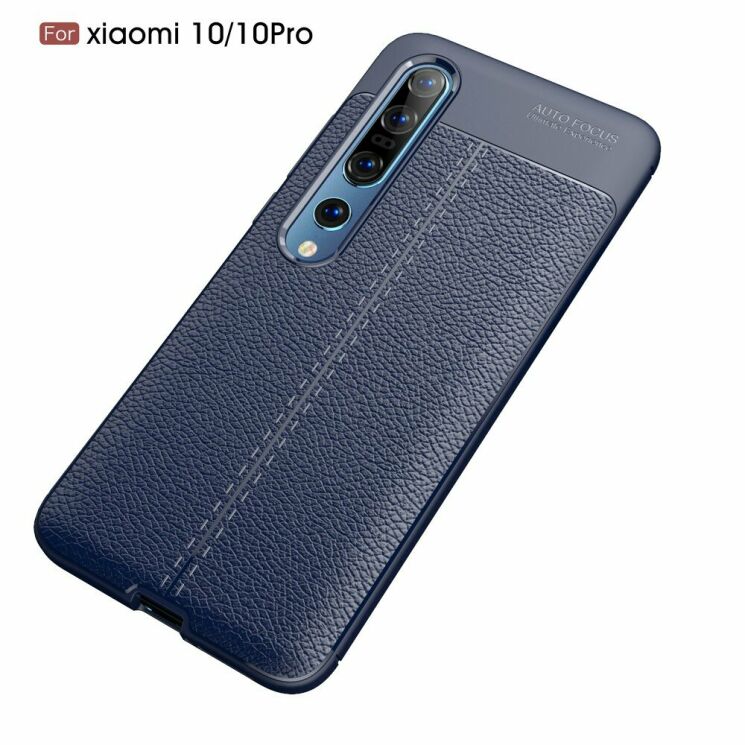Защитный чехол Deexe Leather Cover для Xiaomi Mi 10 / Mi 10 Pro - Dark Blue: фото 2 из 8