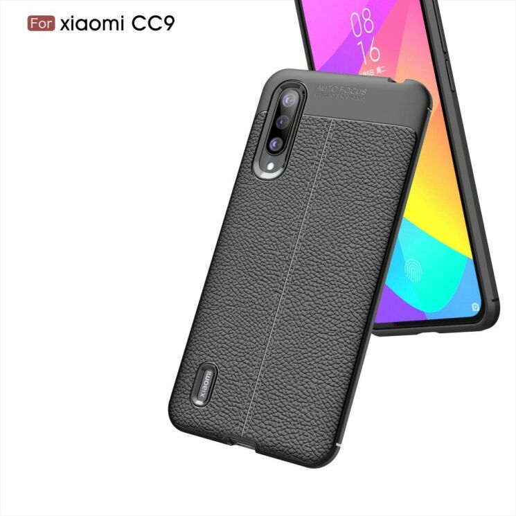 Защитный чехол Deexe Leather Cover для Xiaomi Mi CC9 / Mi 9 Lite - Black: фото 7 из 12