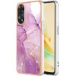 Защитный чехол Deexe Marble Style для OPPO Reno 8T - Light Purple (322141LV)