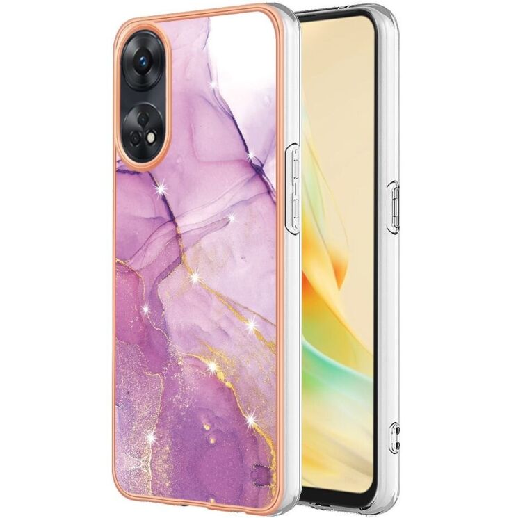 Защитный чехол Deexe Marble Style для OPPO Reno 8T - Light Purple: фото 1 из 6